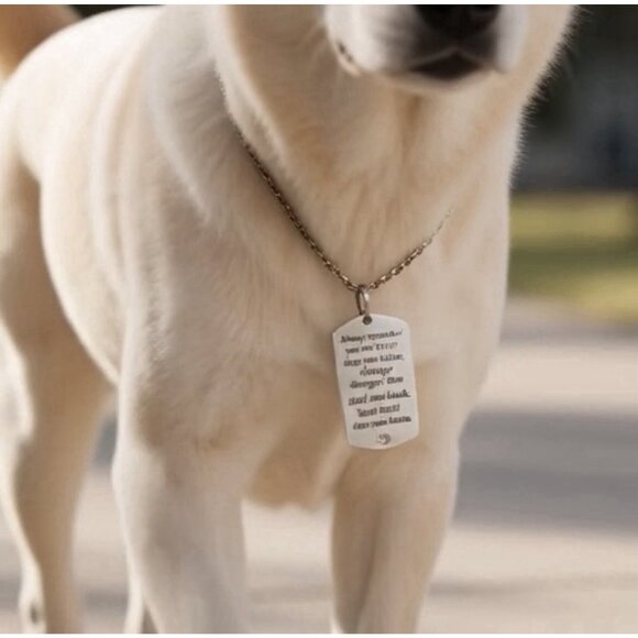 Stainless Steel Dog Tag Pendant Necklace Inspirational Quote Gift Unisex NIP - Picture 3 of 6